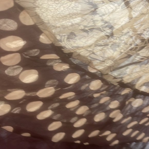 VTG Y2K Womens 16 Gauzy Silk Floral Crochet Long Slip Dress Boho Festival - Picture 7 of 8